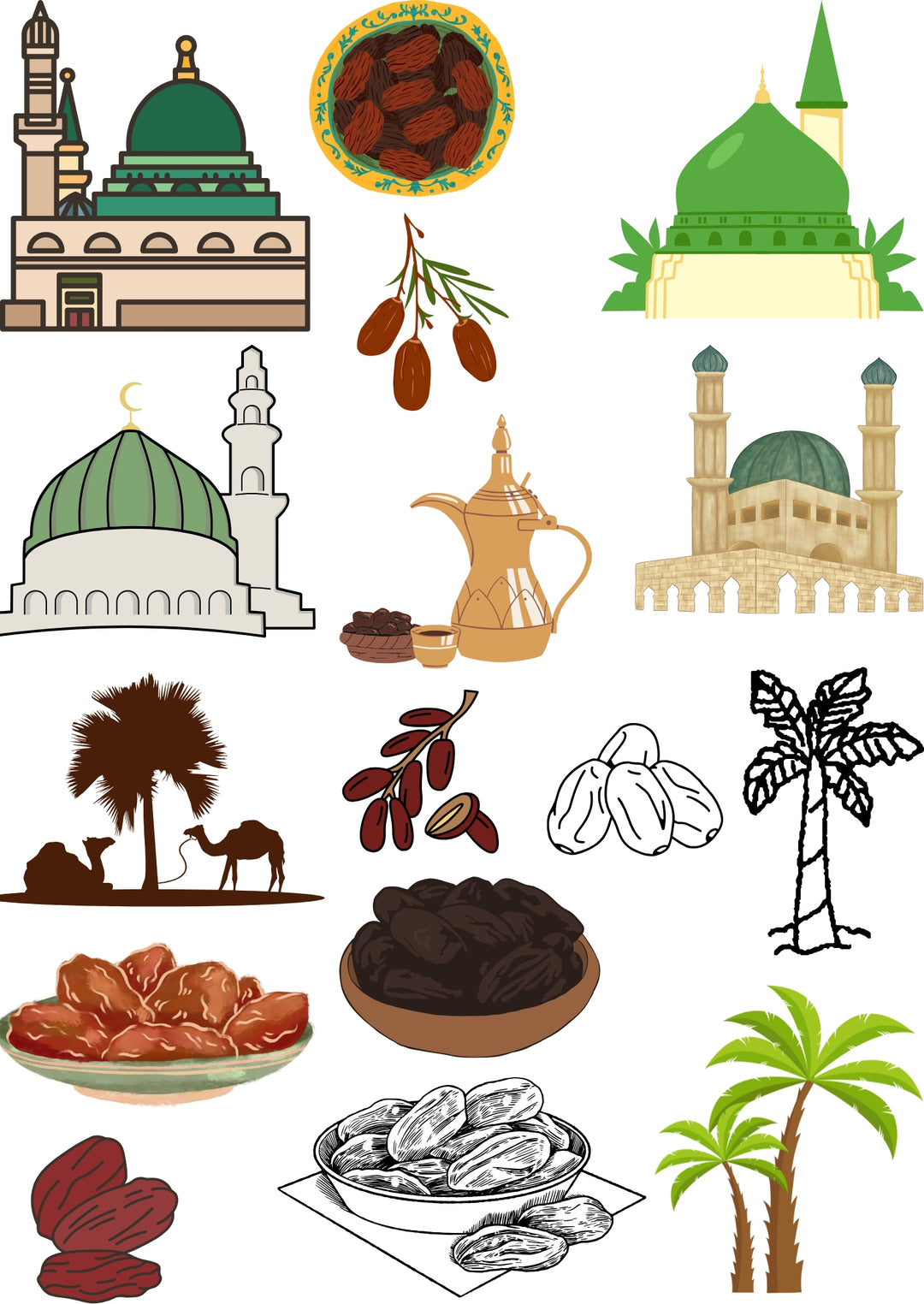 Madinah and Masjid Nabawi Sticker Sheet