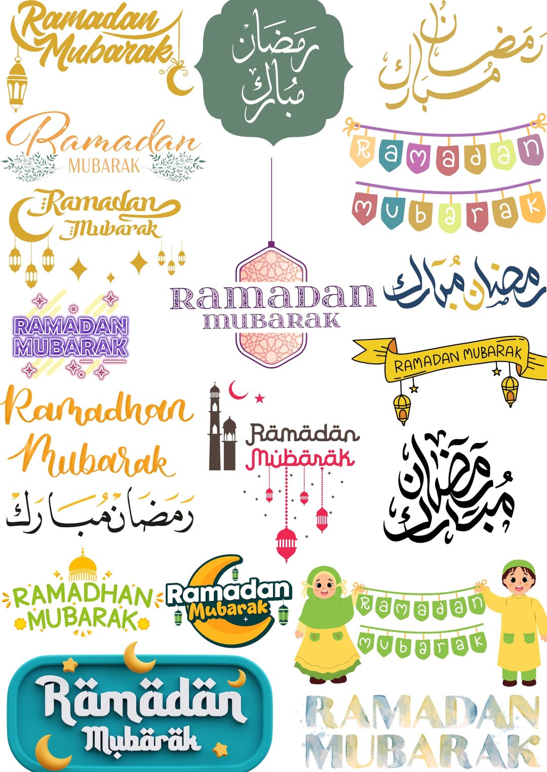 Ramadan Mubarak Sticker Sheet